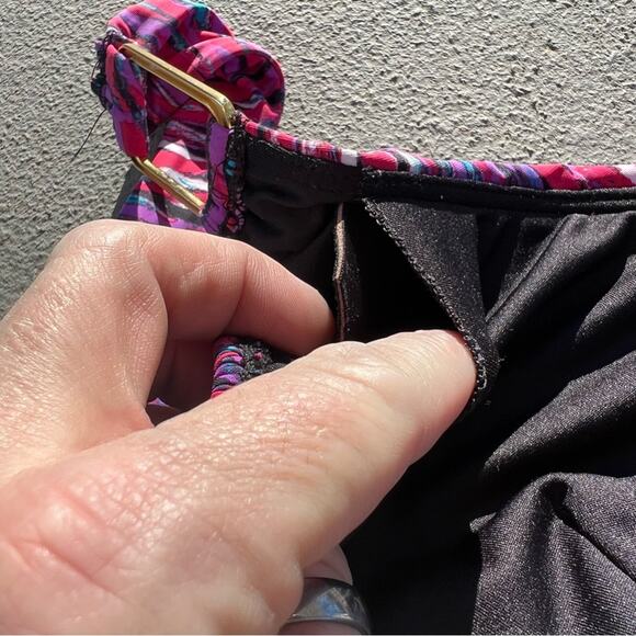 Spanx One Piece Draped Swimsuit Slimming Waist Control pink art deco - Picture 5 of 10